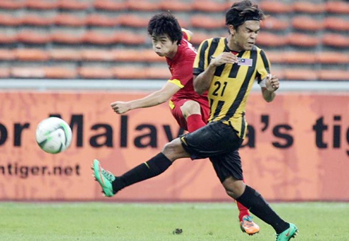 Tình huống Công Phượng ghi bàn vào lưới U23 Malaysia tại vòng loại U23 châu Á 2016